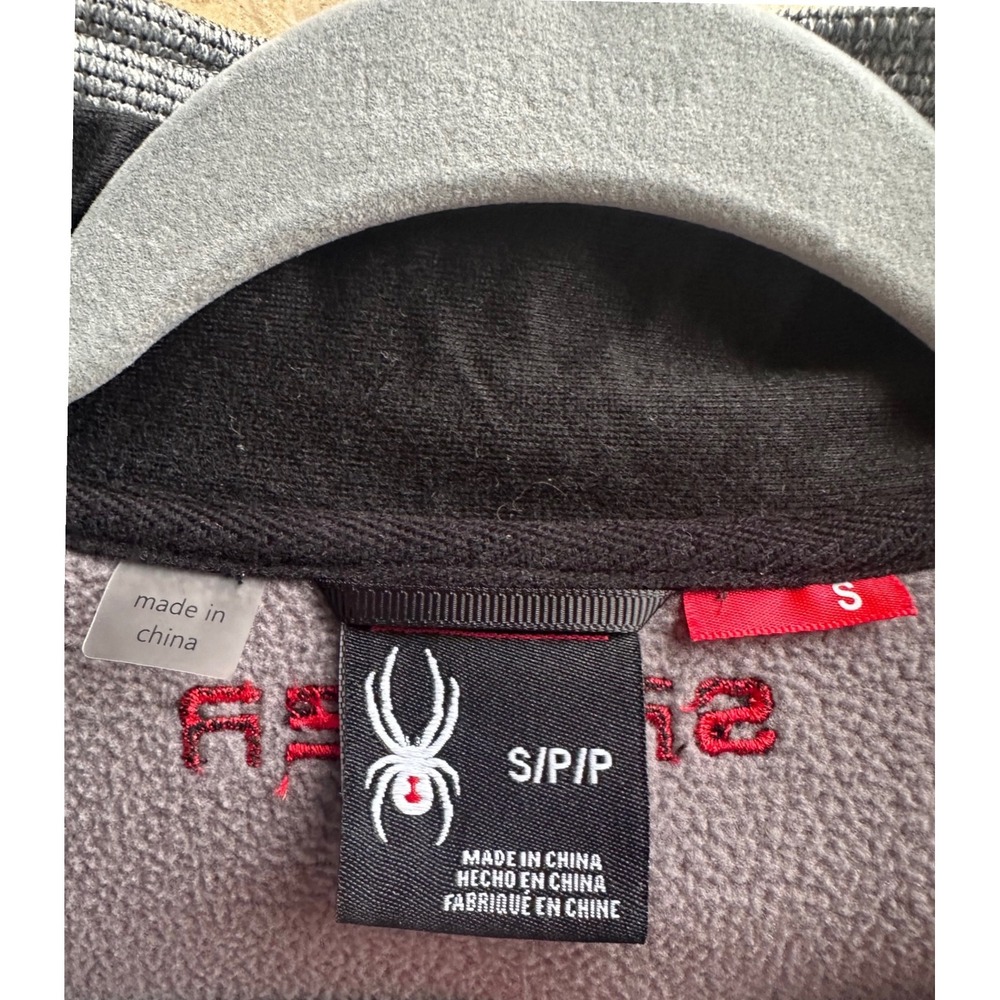 Spyder Mens‎ Grey Black 1/4 Zip Fleece Pullover Jacket Small Warm Excellent cond - Picture 6 of 8